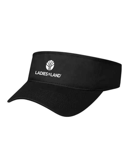 Black Cap Visor w/Ladies In Land Logo