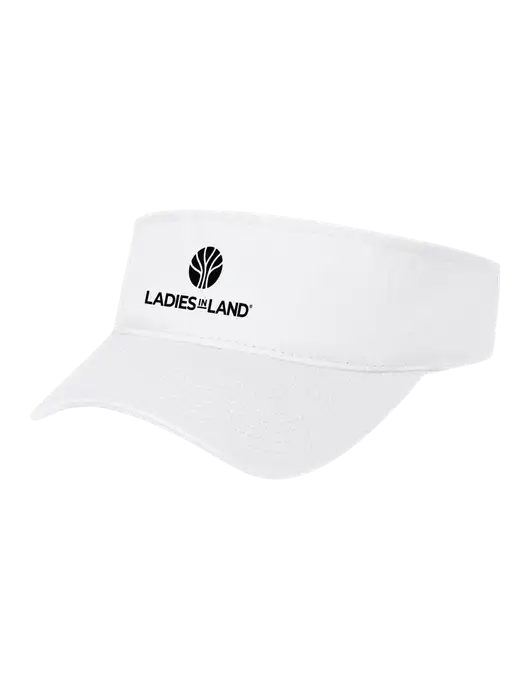 White Cap Visor w/Ladies In Land Logo