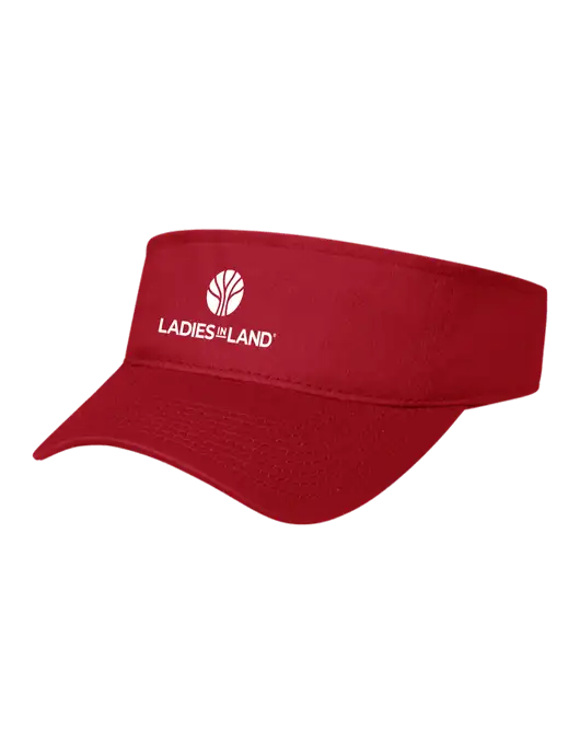 Red Cap Visor w/Ladies In Land Logo