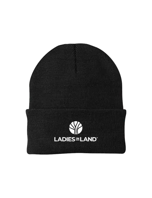 Black Knit Cap w/Ladies In Land Logo