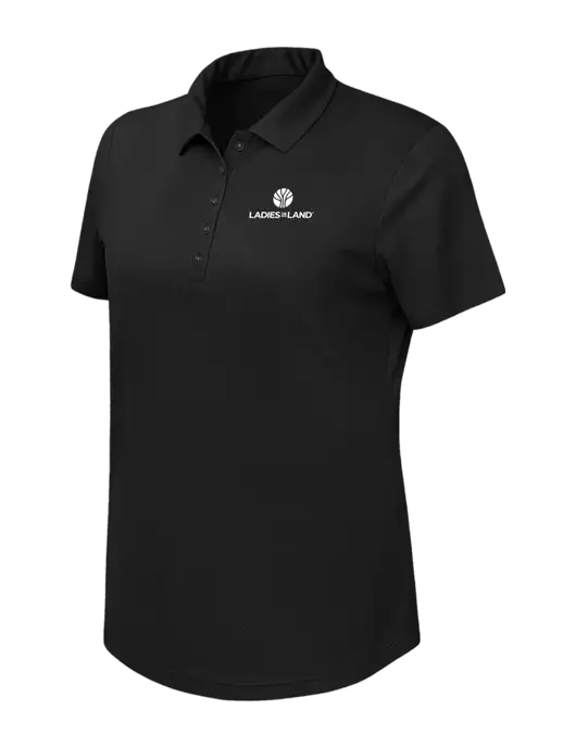 Callaway Womens Birdseye Black Polo w/Ladies In Land Logo