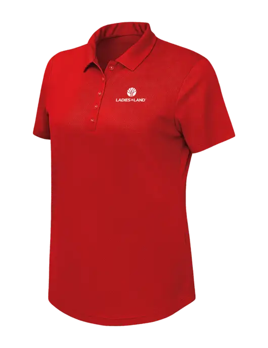 Callaway Womens Birdseye Red Polo w/Ladies In Land Logo