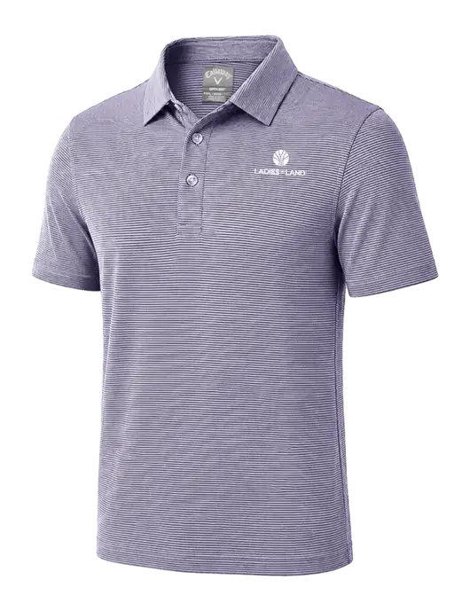 Callaway Navy Fine Line Stripe Polo w/Ladies In Land Logo
