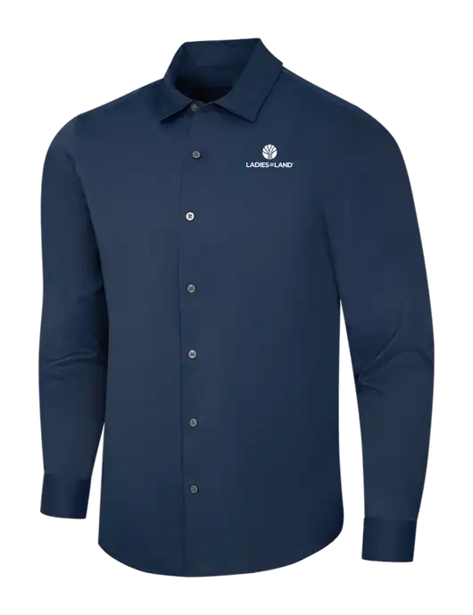 Navy City Stretch Shirt w/Ladies In Land Logo