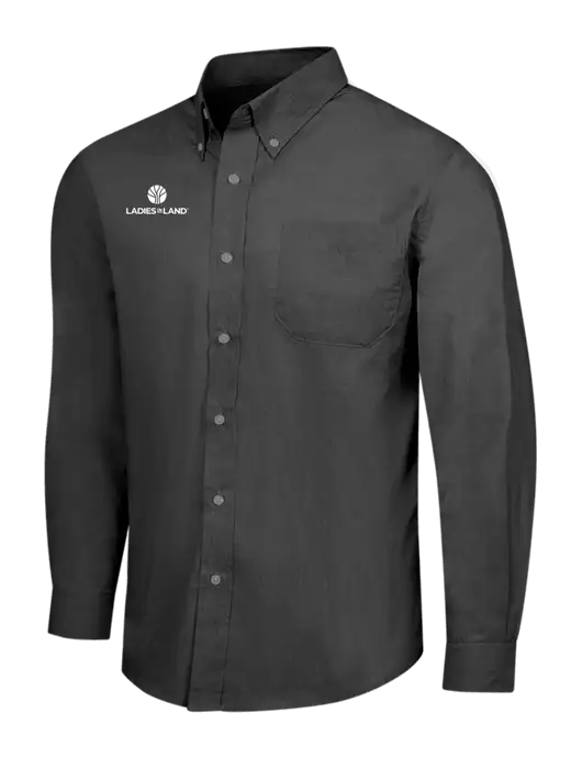 Soft Black Crosshatch Easy Care Shirt w/Ladies In Land Logo