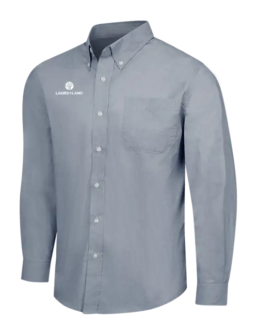 Navy Frost Crosshatch Easy Care Shirt w/Ladies In Land Logo