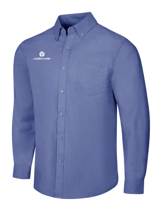 Navy SuperPro Oxford Shirt w/Ladies In Land Logo