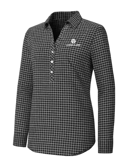 Womens Dark Grey/White City Stretch Shirt w/Ladies In Land Logo