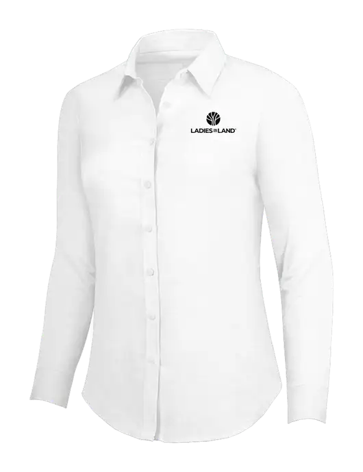 White Womens SuperPro Oxford Shirt w/Ladies In Land Logo