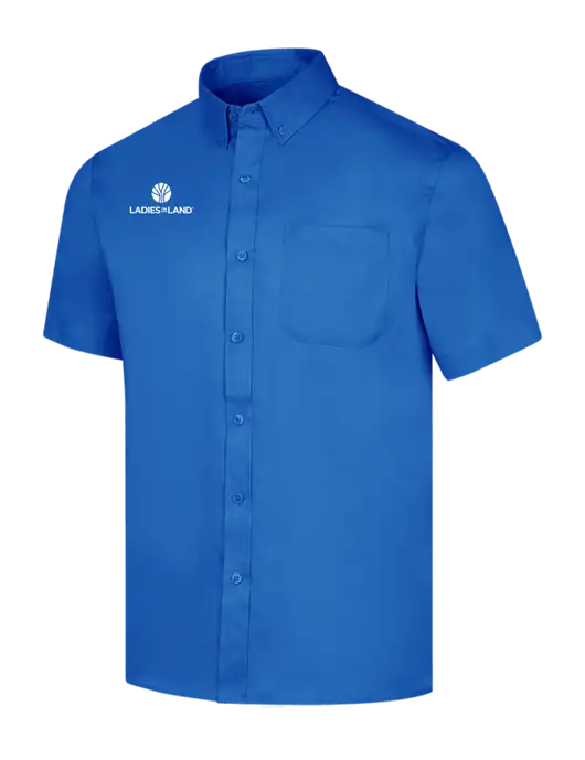 Short Sleeve Royal Blue Superpro React Twill Shirt w/Ladies In Land Logo