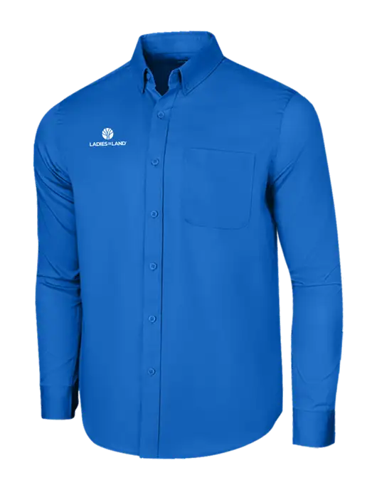 Long Sleeve Royal Blue Superpro React Twill Shirt w/Ladies In Land Logo