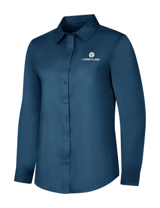 Light Navy Womens Long Sleeve Superpro React Twill Shirt w/Ladies In Land Logo