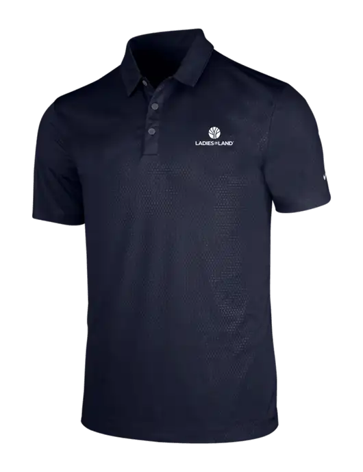 NIKE Dark Navy Dri-Fit Embossed Tri-Blade Polo w/Ladies In Land Logo