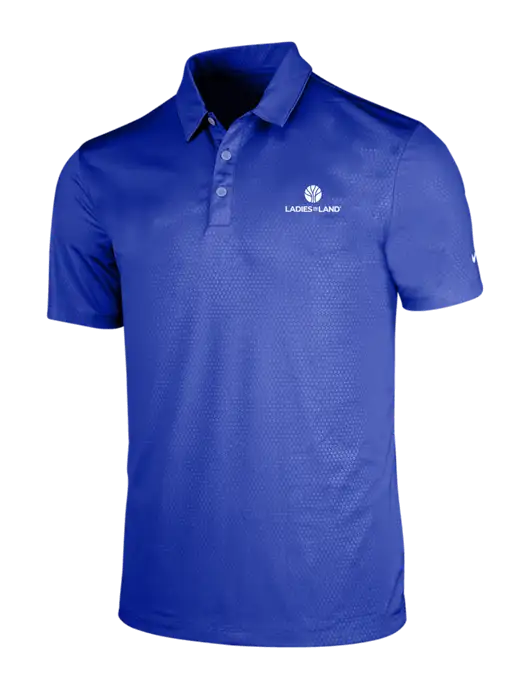 NIKE Dark Royal Dri-Fit Embossed Tri-Blade Polo w/Ladies In Land Logo