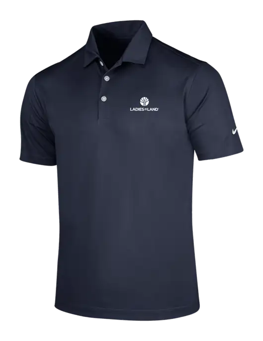 NIKE Dark Navy Dri-Fit Vertical Mesh Polo w/Ladies In Land Logo