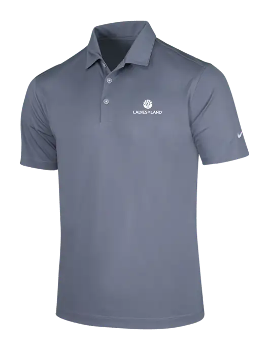 NIKE Medium Grey Dri-Fit Vertical Mesh Polo w/Ladies In Land Logo