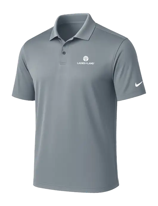NIKE Medium Grey Victory Solid Polo w/Ladies In Land Logo