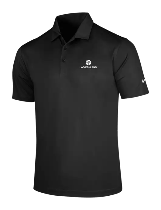 NIKE Black Dri-Fit Vertical Mesh Polo w/Ladies In Land Logo