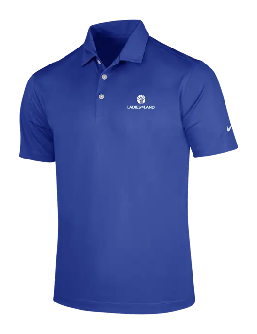 NIKE Dark Royal Dri-Fit Vertical Mesh Polo w/Ladies In Land Logo