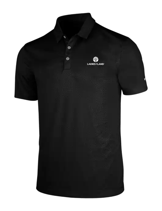 NIKE Black Dri-Fit Embossed Tri-Blade Polo w/Ladies In Land Logo