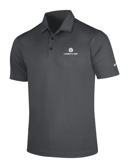 NIKE Dark Grey Dri-Fit Vertical Mesh Polo w/Ladies In Land Logo