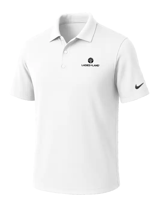 NIKE White Dri-Fit Micro Pique Polo w/Ladies In Land Logo