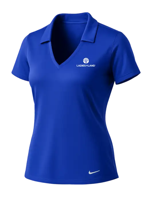 NIKE Dark Royal Womens Dri-Fit Vertical Mesh Polo w/Ladies In Land Logo