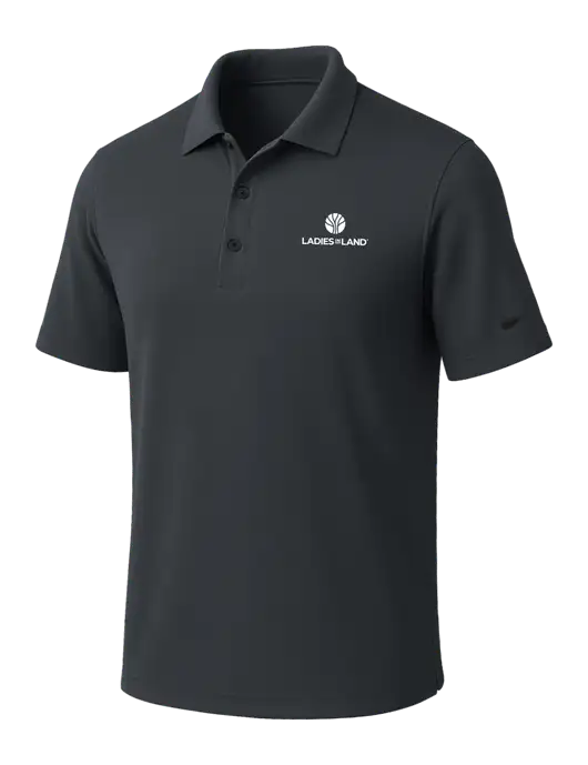 NIKE Dark Grey Dri-Fit Micro Pique Polo w/Ladies In Land Logo