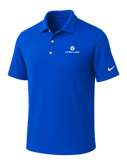 NIKE Royal Dri-Fit Micro Pique Polo w/Ladies In Land Logo
