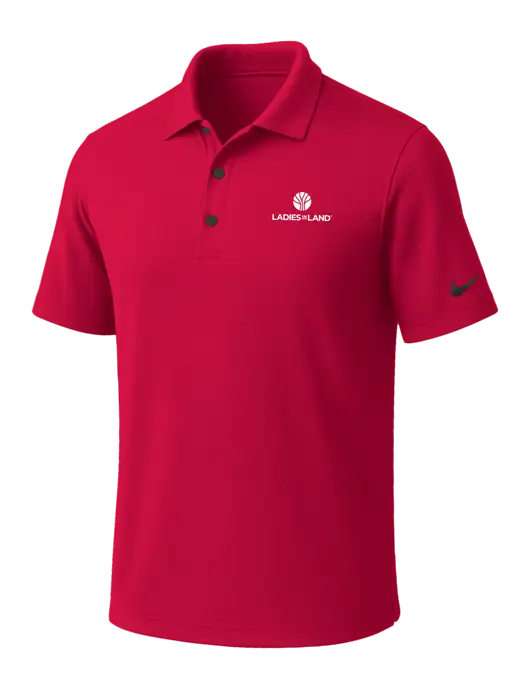 NIKE Red Dri-Fit Micro Pique Polo w/Ladies In Land Logo