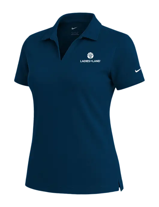 NIKE Navy Womens Dri-Fit Micro Pique Polo w/Ladies In Land Logo