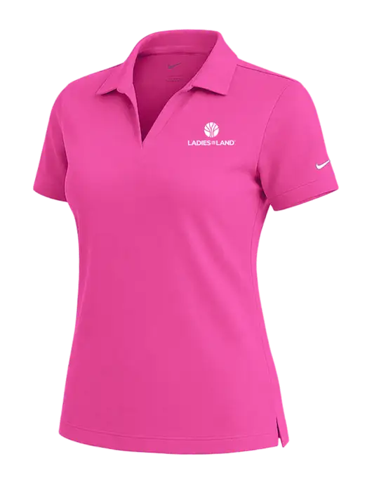 NIKE Fuchsia Womens Dri-Fit Micro Pique Polo w/Ladies In Land Logo