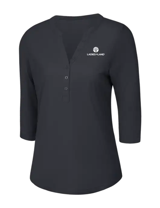 OGIO Charcoal Grey Jewel Henley w/Ladies In Land Logo