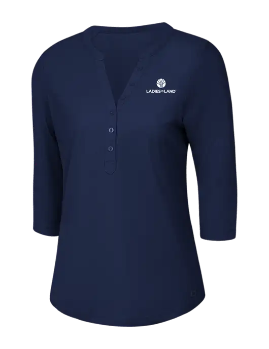 OGIO Navy Jewel Henley w/Ladies In Land Logo