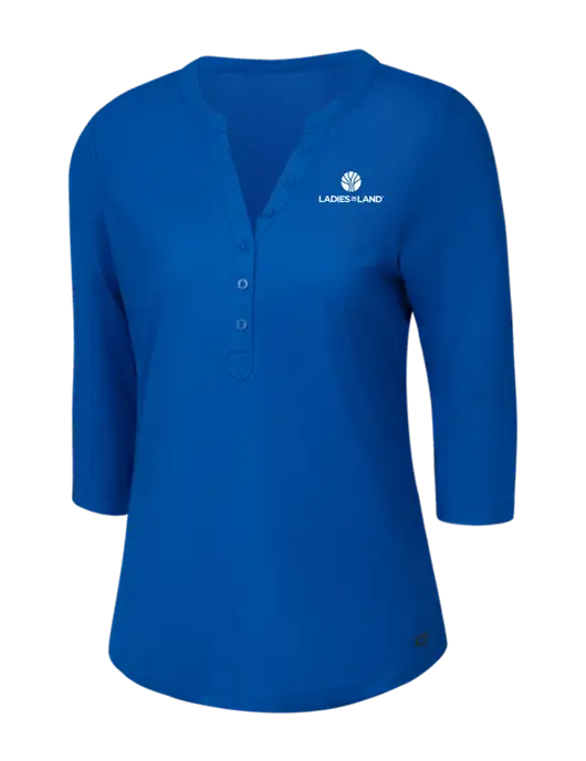 OGIO Royal Blue Jewel Henley w/Ladies In Land Logo