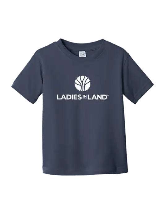 Rabbit Skins Navy Toddler Fine Jersey Tee w/Ladies In Land Logo