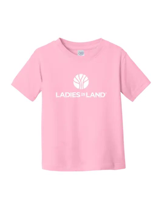 Rabbit Skins Pink Toddler Fine Jersey Tee w/Ladies In Land Logo