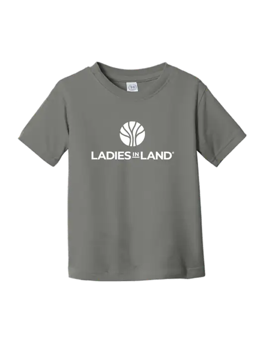 Rabbit Skins Charcoal Toddler Fine Jersey Tee w/Ladies In Land Logo