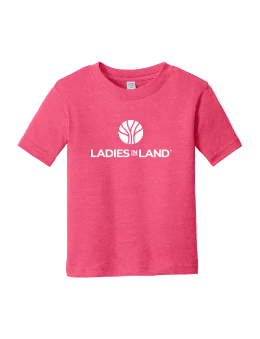 Rabbit Skins Vintage Hot Pink Toddler Fine Jersey Tee w/Ladies In Land Logo