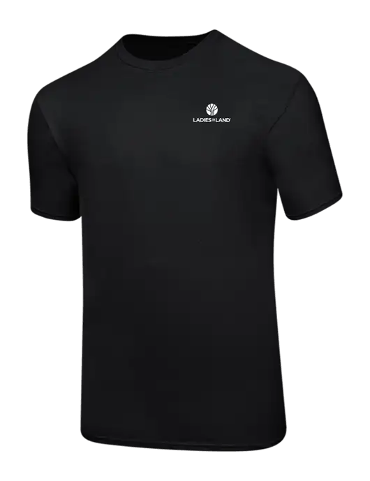 Ring Spun Jet Black 4.5 oz T-Shirt w/Ladies In Land Logo