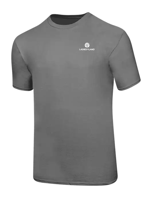 Ring Spun Medium Grey 4.5 oz T-Shirt w/Ladies In Land Logo