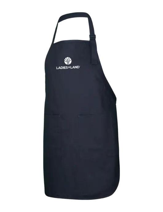 Full-Length Black Apron With Pockets w/Ladies In Land Logo