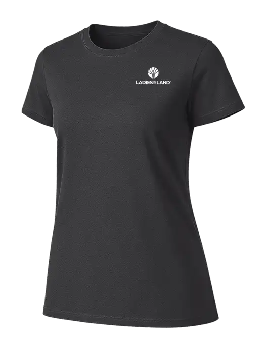 Womens Ring Spun Charcoal 4.5 oz T-Shirt w/Ladies In Land Logo