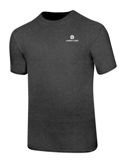 Ring Spun Dark Heather Grey 4.5 oz T-Shirt w/Ladies In Land Logo