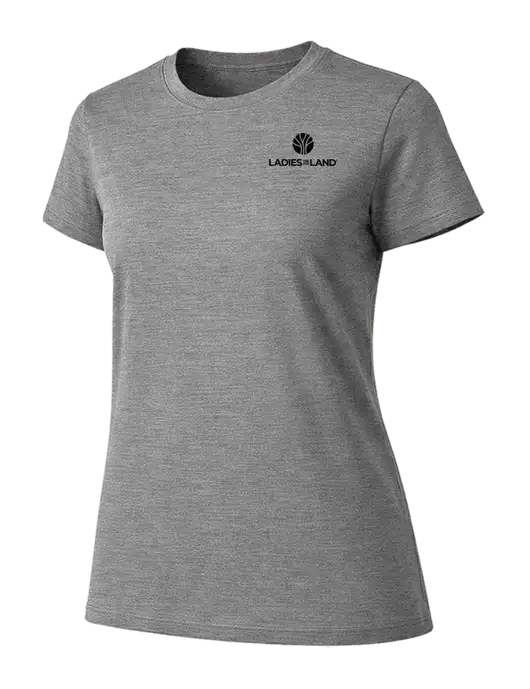 Womens Ring Spun Light Grey Heather 4.5 oz T-Shirt w/Ladies In Land Logo