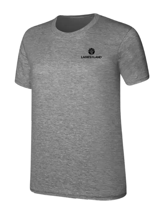 Womens Ring Spun Light Grey Heather 4.5 oz T-Shirt w/Ladies In Land Logo