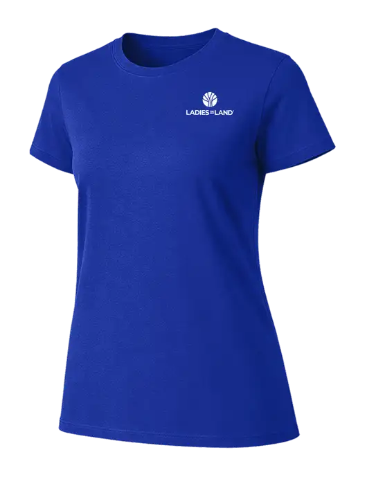 Womens Ring Spun Royal 4.5 oz T-Shirt w/Ladies In Land Logo