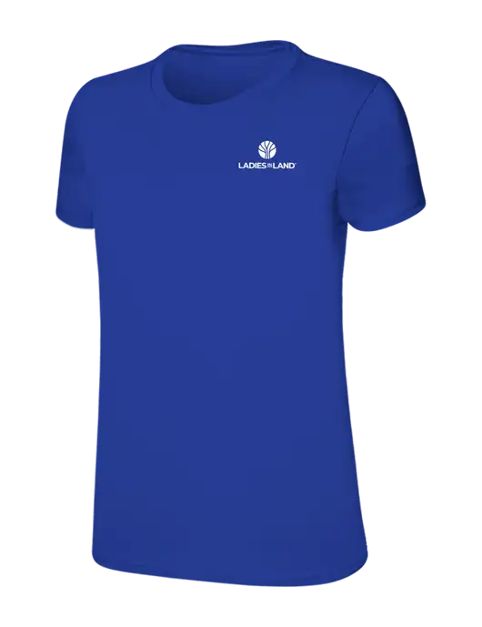 Womens Ring Spun Royal 4.5 oz T-Shirt w/Ladies In Land Logo