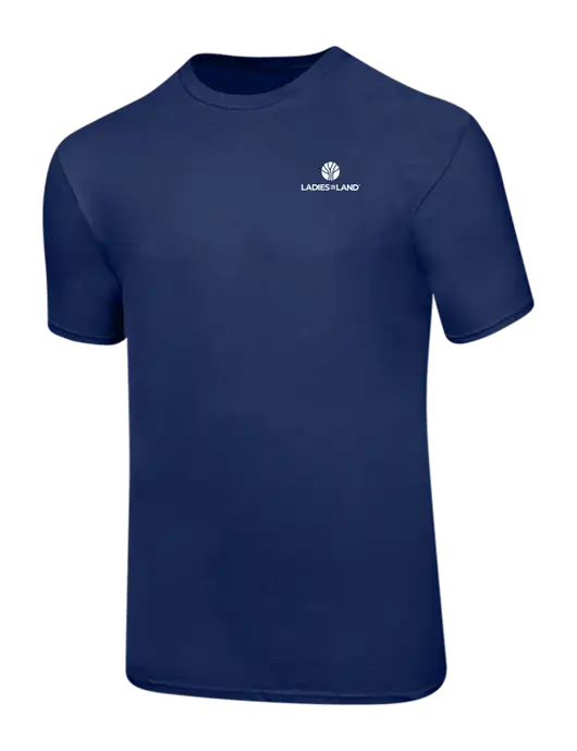 Ring Spun Navy 4.5 oz T-Shirt w/Ladies In Land Logo