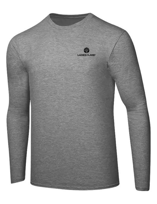 Ring Spun Light Heather Grey 4.5 oz Long Sleeve T-Shirt w/Ladies In Land Logo